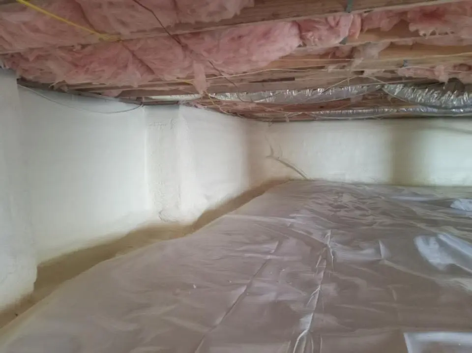 Crawl space encapsulation with closed-cell spray foam for Attic Insulation in Montvale